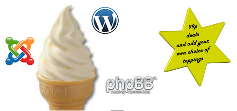icecream stick a flake in it - hosting for 99p
