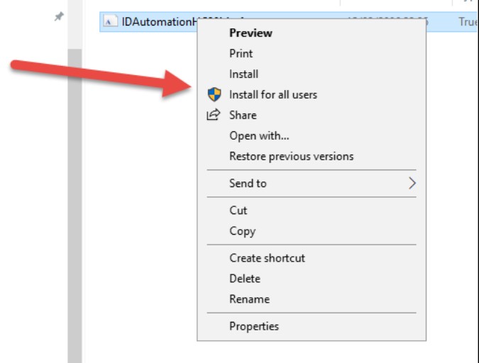 idautomation font crystal reports pdf fix issue