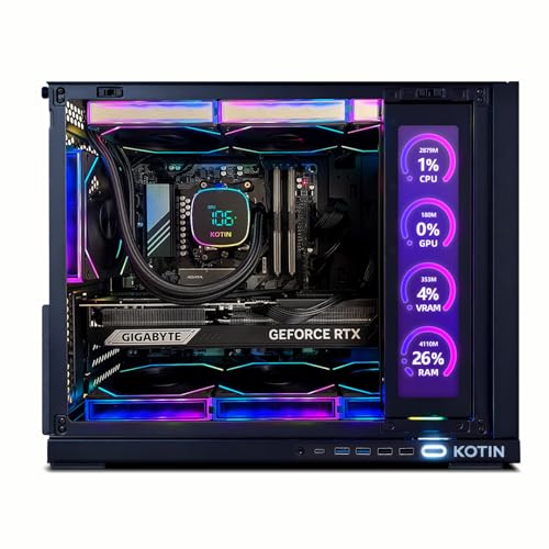 KOTIN-G60B-Prebuilt-Gaming-PC-GeForce-RTX-5070-12GB-GDDR7-AMD-Ryzen-7-9700X-32GB-DDR5-6000MHz-1TB-PCIe-40-SSD-360mm-Liquid-Cooler-113-Inch-Smart-Display-WiFi-7-ARGB-Tower-for-4K-Gaming-0-0