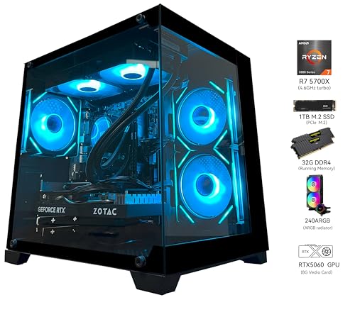 YAWYORE-Gaming-PC-AMD-Ryzen-7-5700X-GeForce-RTX-5060-Desktop-Computer-32GB-DDR4-RAM-1TB-M2-NVMe-SSD-ARGB-Fans-WiFiBT-0-1